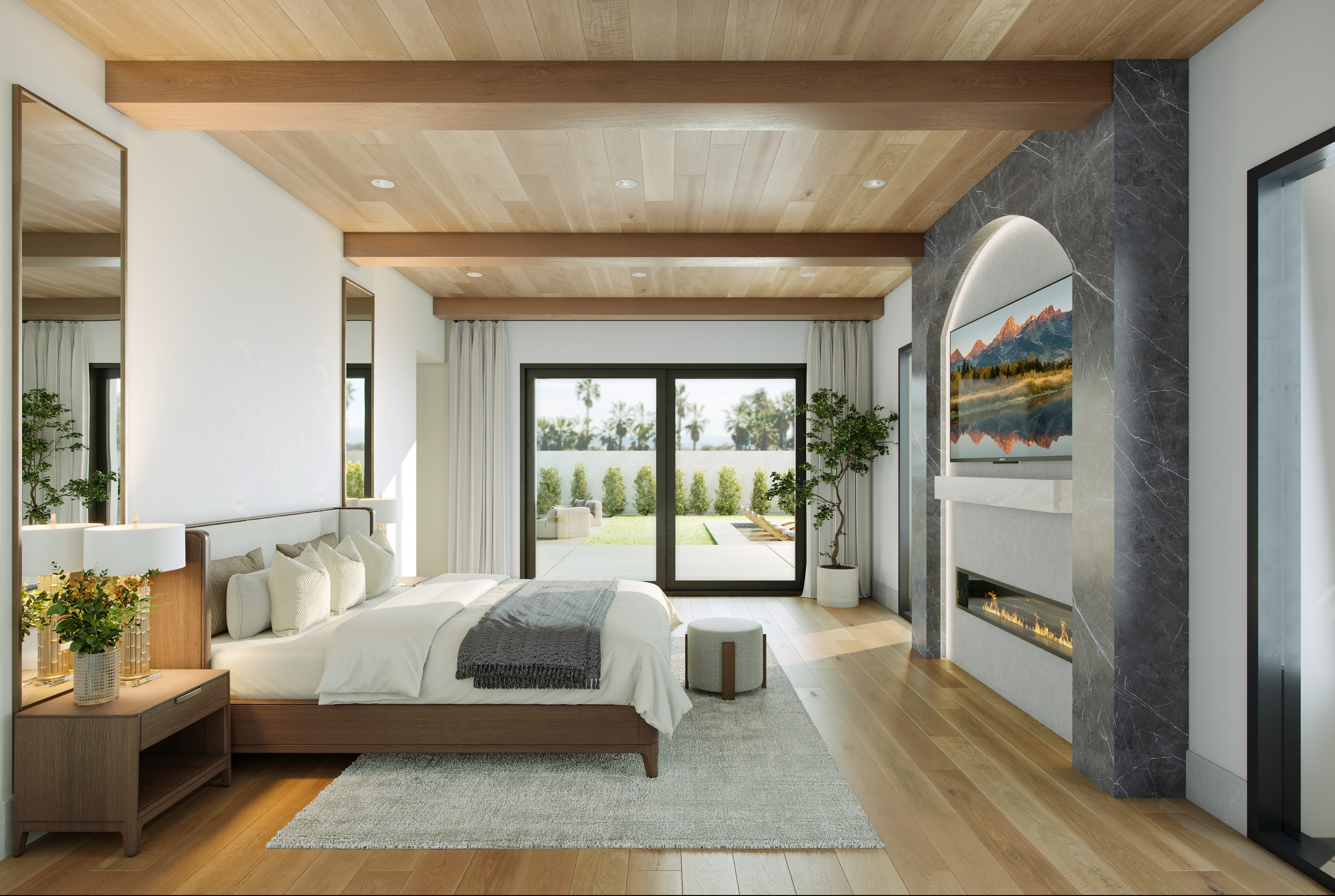 Primary bedroom with mountain views